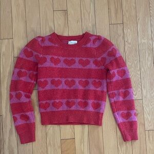 XS Red and Pink Heart Sweater